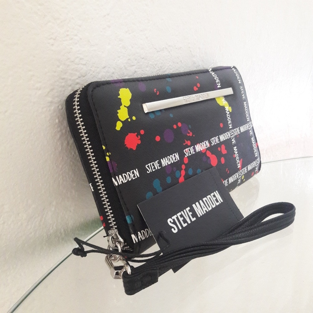 NWT STEVE MADDEN WALLET WRISTLET ZIP AROUND CASE - Picture 2 of 6